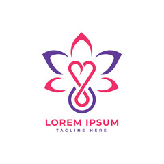 Obraz premium unique spa beauty saloon feminine lotus love logo design concept