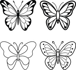 Fototapeta premium set of vector butterflies