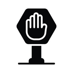 Visually appealing glyph icon showing stop board