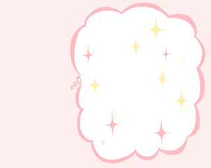 雲形の吹き出し　キラキラ