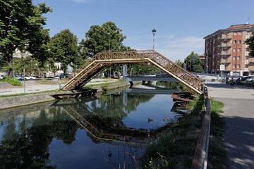 Pavia Naviglio village city Italy Italian characteristic square vision bridge people