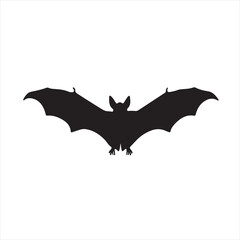 Silhouette of a Flying Bat – Vector Illustration