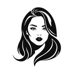 Elegant woman silhouette, female vector, beauty salon logo, lady face outline, stylish girl head design	