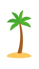 Cartoon palm tree on sand