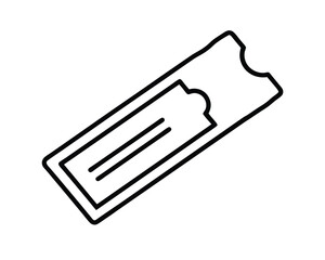 Clean vector outline of a travel boarding pass ticket with text fields for destination and flight details