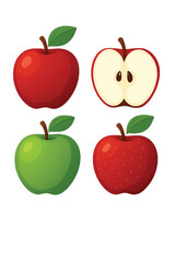 Fresh assorted fruits including apples pears and strawberries on isolated removed background