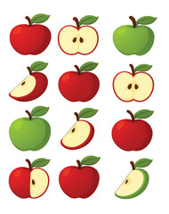 Fresh assorted fruits including apples pears and strawberries on isolated removed background