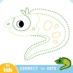 Connect the dots to complete cute sea character ​​Eel. Fun and simple educational activity about ocean marine animals for preschool children