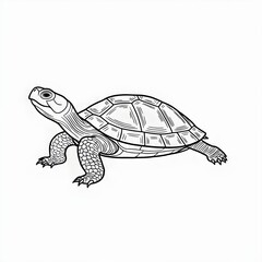 Fototapeta premium Turtle sketch for colouring picture