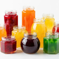 jars of colorful jam
