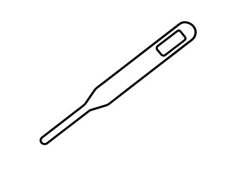 Simple outline of a modern digital thermometer perfect for medical or scientific illustrations