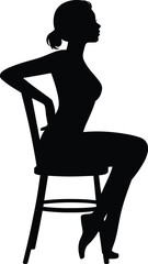 Fototapeta premium Elegant woman sitting on chair silhouette
