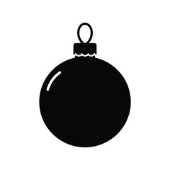 Black christmas bauble vector illustration festive holiday ornament traditional decoration isolated on white background
