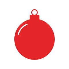 Red christmas bauble vector illustration festive holiday ornament seasonal decoration isolated on white background
