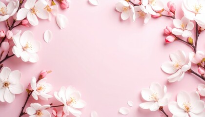 Naklejka premium Spring blossom celebration floral arrangement pink background decorative design close-up view nature aesthetic