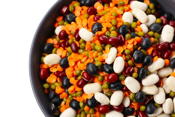 Colorful mixed beans and lentils, packed with plant-based protein and fiber
