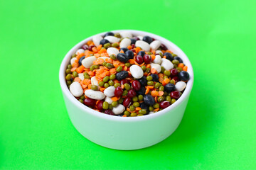 Colorful mixed beans and lentils, packed with plant-based protein and fiber