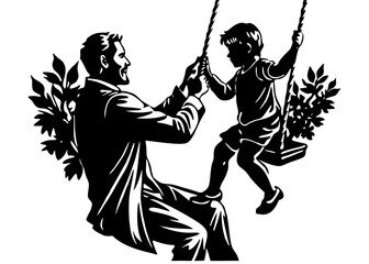 Father Swinging Child Silhouette