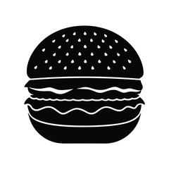 burger outline, hamburger icon, fast food, burger shape, meat sandwich, grilled burger