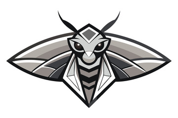 Stylized moth with sharp geometric shapes presents a modern art appearance perfectly