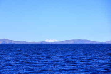 the Lake Titicaca on a sunny day, Bolivia