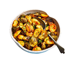 roasted potatoes brussels sprouts
