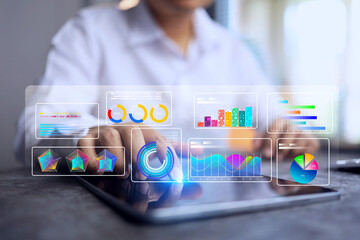 Data analyst concept professional analyzes to extract meaningful insights and inform business decision to helping organizations understand the data and use it to improve performance and achieve goal