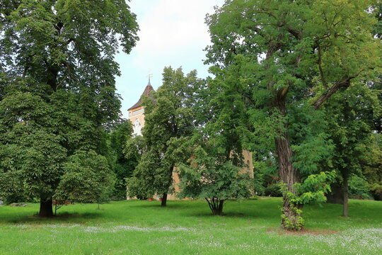 Neo-gothic Paretz village church, Ketzin, Brandenburg, Germany