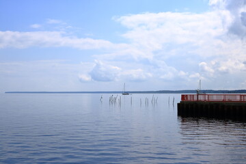 Obraz premium nature and boat sports at the Stettiner Haff near Ueckermünde, Mecklenburg-Western Pomerania, Germany