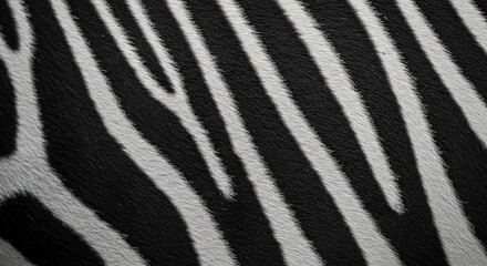 Living Tapestry: Detailed Macro of a Zebra's Black and White Hide