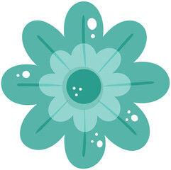 Flower design with layered petals and circular center.