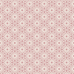Fototapeta premium Dusty Rose Pink Floral Geometric Seamless Pattern Background