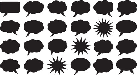 Black speech bubble collection. Set of speech bubble. Speech bubble comic
