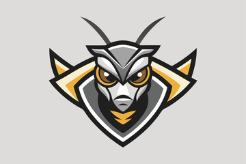 Illustrated mascot shows an owl with an insect's antennae in an athletic pose