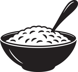 Bowl of oatmeal icon vector