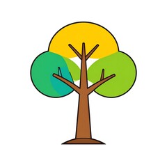 Colorful tree icon