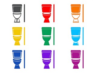 Colorful toilet icons
