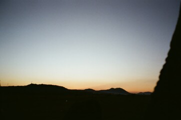 A beautiful sunset over a mountain range