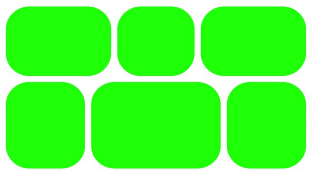 collage or grid green screen 4k animation Native Design elements, Simple bento grid UI layout design. trendy Geometry Futuristic grid animation	round collage with green screen
