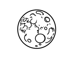 Hand drawn moon illustration (2)