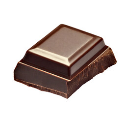 close up of chocolate pieces on white background