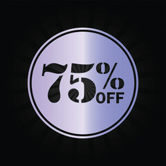 75% Off Discount Badge – Purple Gradient Promotional Graphic