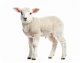 Fototapeta premium high definition pictures of fullbody little lamb on white isolated background