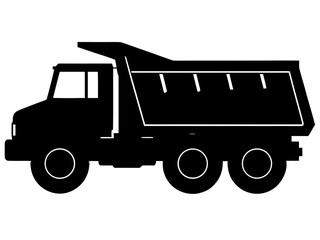 Dump Truck  icon,Dump Truck black silhouette vector illustration