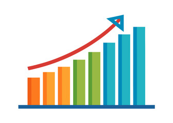 growth graph  vector illustration,Business growth graph illustration
