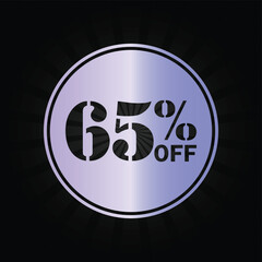 65% Off Discount Badge – Promotional Sale Offer