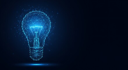 Digital Light Bulb Network Connections Glowing Technology Concept