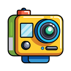 action camera vector image on white background