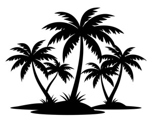 Obraz premium palm tree black silhouette vector icon