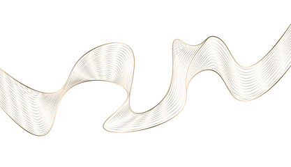 transparent or png elegant golden line art layered wavy design illustration art.